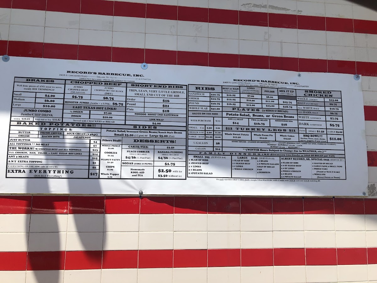 Record's Barbecue Menu - Image 4